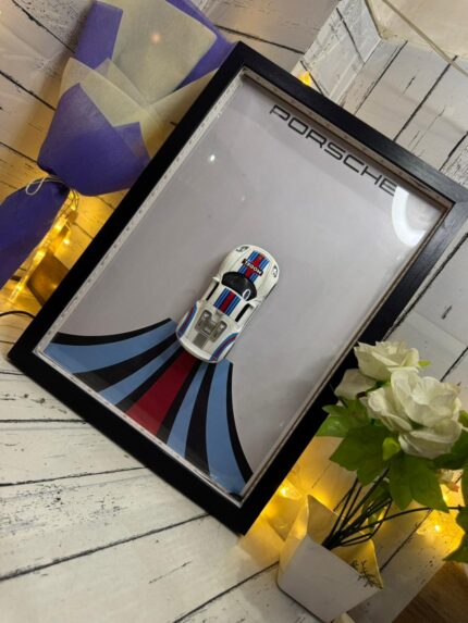Porsche 918 Spyder 3D LED Infinity Frame (A3 Size) | Premium Die-Cast Car Wall Decor | Handmade